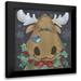 Phillips Anita 15x15 Black Modern Framed Museum Art Print Titled - Christmas Moose