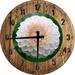 Large Wood Wall Clock 24 Inch Round Beautiful Flower White Wall Art for Kitchen Round Small Battery Operated