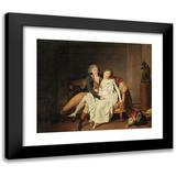 Louis LÃ©opold Boilly 24x20 Black Modern Framed Museum Art Print Titled - The Lesson of Conjugal Union