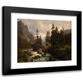 August Behrendsen 24x20 Black Modern Framed Museum Art Print Titled - Dale in the High Alps at Gastein (1850)