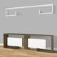 71 Inch Wooden TV Console Entertainment Media Center 2 Piece Set Wall Mounted Floating Shelf White Brown