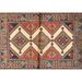 Ahgly Company Indoor Rectangle Traditional Brown Red Persian Area Rugs 2 x 4