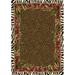 Milliken Signature Area Rug JUNGLE SAFARI RUBY Jungle Safari Ruby Vibrant Zebra 7 7 x 7 7 Square