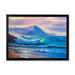 Designart Blue Waves Breaking At The Beach Landscape I Nautical & Coastal Framed Art Print