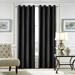 Goory 1-Piece Plain Velvet Blackout Window Curtain For Bedroom Thermal Insulated Window Drape Grommet Room Darkening Curtain Black 42 W x 63 L