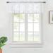 GlowSol 52 W x 15 L White Sheer Valance Curtains Leaf Embroidery Voile Valances Farmhouse Light Filtering Kitchen Valance Curtains 1 Panel