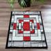 MDA Rug Imports Orelsi Collection Abstract Area Rug with Hand Carved Accents Grey/Red 2 1 x 3 3 2 x 3 Accent Indoor Red Rectangle