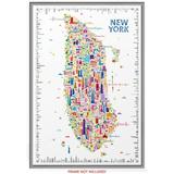 Alfalfa New York Iconic NY Poster Artwork for Home Walls â€“ Designer Wall Art of Colorful NYC Map | City Decor Travel Print | Gift Souvenir for Office â€“ Signed by Artist