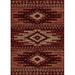 Mayberry Rug LK9419 2X8 2 ft. 3 in. x 7 ft. 7 in. Lodge King Diamond Head Area Rug Red