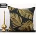Zarimoon Black gold beaded throw pillow cover Leaf luxury contemporary modern pillow hand embroidered
