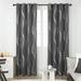 Deconovo Silver Wave Foil Printed Blackout Curtains Grommet Top Window Drapes for Kids Room (52 x 63 inch Dark Gray 2 Panels)