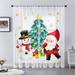 Fashnice Xmas Sheer Window Drapes Voile Window Curtain Tulle Window Drapes Slot Top Rod Pocket Curtain Panel Style-D W:51 x H:94