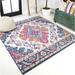 Bohemian FLAIR Boho Vintage Medallion Blue/Multi 6 Square Area Rug