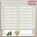 Keego Dual Layer Zebra Roller Shade Light Filtering White Valance Corded Blinds for Transparency /Privacy Color and Size Customizable Ivory 42.5 w x 46.0 h