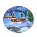 Christmas Snowman Doormat Xmas Tree Decorative Entrance Floor Carpet Pad for Winter Indoor Outdoor Round Non-Slip Area Rug for Bedroom Kitchen Floor Mat Christmas Holiday Decor