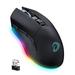 DAREU Wireless Gaming Mouse with 7 Programmable Buttons Rechargeable RGB Gaming Mice [10000DPI] [150IPS] [1000Hz Polling Rate] Type C RGB Wired Mouse Gaming for PC and Notebook (Black)