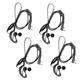 HQRP 4-Pack G Shape 2 Pin Earpiece Headset PTT Mic for Kenwood TK-340 TK-340D TK-348 TK-349 TK-350