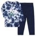 Girls Infant Wes & Willy Navy Notre Dame Fighting Irish Tie-Dye Ruffle Raglan Long Sleeve T-Shirt Leggings Set