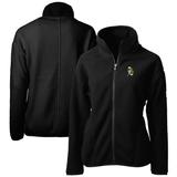 Women's Cutter & Buck Black Green Bay Packers Throwback Logo Cascade Eco Sherpa Fleece Full-Zip Jacket