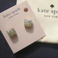Kate Spade Jewelry | Kate Spade Glitter Sparkle Opal Square Stud Earrings With Gold-Tone Metal {Prom} | Color: Gold/White | Size: Os