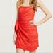 Free People Dresses | Free People Oceanside Red Crochet Strapless Mini Dress Size Xs Nwot! | Color: Orange/Red | Size: Xs