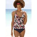 Tankini-Top S.OLIVER "Marika" Gr. 36, Cup C/D, schwarz (schwarz, bedruckt) Damen Bikini-Oberteile Ocean Blue