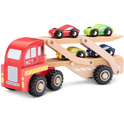 Spielzeug-LKW NEW CLASSIC TOYS "Auto-Transporter" Spielzeugfahrzeuge bunt Kinder Altersempfehlung aus Holz