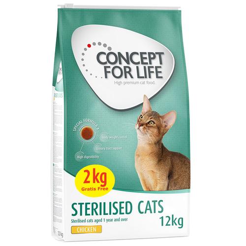 Concept for Life Sterilised Cats Huhn - Verbesserte Rezeptur! - 10 + 2 kg gratis!