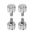 Uxcell 4pcs Round Flat Head Knurled Thumb M2.5x4mm Hand Clamping Threaded Screws Knob Bolts for Vernier Calipers