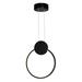 CWI Lighting Pulley 1 Light Integrated LED Metal Mini Pendant in Black