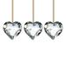 3pcs Crystal Heart Prisms for Chandelier Window Garden Wedding Party Decoration