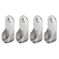 Uxcell Oval Closet Rod End Supports Fit Rod Dia 0.63 Nickel Plating Silver Tone 4 PCS