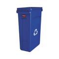 Slim Jim Recycling Container with Venting Channels Plastic 23 gal Blue