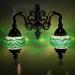 Handmade Turkish/Moroccan/Tiffany/Bohemian Style Double Glass Mosaic Wall Lamp Light (GR)