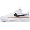 Sneaker NIKE SPORTSWEAR "COURT LEGACY LIFT", Gr. 42,5, schwarz-weiß (weiß, schwarz, hemp, team, orange), Leder, Synthetik, sportlich, Schuhe Plateausneaker Skaterschuh Sneaker low