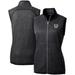 Women's Cutter & Buck Heather Charcoal Las Vegas Raiders Throwback Logo Mainsail Basic Sweater Knit Fleece Full-Zip Vest