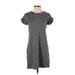 Ann Taylor LOFT Casual Dress - Shift: Gray Solid Dresses - Women's Size Small