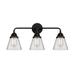 Innovations Lighting Bruno Marashlian Cone 24 Inch 3 Light Bath Vanity Light - 288-3W-BK-G62-LED