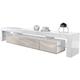 Armoire basse Meuble Table tv Etagère Lima en Blanc mat- haute brillance - Façades en Gris sable