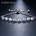 EMMAYA-Bracelet en cristal cubique pour femme AAA contre-indiqué réglable en or blanc/rose