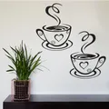 Autocollants muraux amovibles pour tasse à café 2 pièces papier peint pour tasse à café