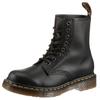 Schnürstiefel DR. MARTENS "1460 8 Eye Boot", Damen, Gr. 44, schwarz, Nappaleder, unifarben, modisch, Schuhe, Festival, Blockabsatz, Schnürboots mit gelber Rahmennaht