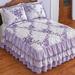 Lavender Floral Trellis Ruffled Bedspread