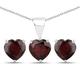 Vira Jewels 3Tlg. Set Anhänger/Kette Und Ohrstecker 925/- Sterling Silber Granat Bordeaux 45Cm Glänzend 2,94 Ct.