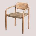 Sklum - Confezione da 4 sedie da giardino con braccioli in legno Naele