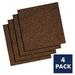 Quartet Cork Tiles Cork Board 12 x 12 Corkboard Wall Bulletin Boards Dark 4 Pack (101)