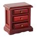 1:12 Dolls House Wood Retro Nightstand for Bedroom - Brown 5.6x5.6x5.5cm