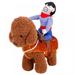 Cowboy Rider Dog Costume for Dogs Clothes Knight Style with Doll and Hat for Halloween Day Pet Costume