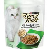 Purina Fancy Feast Dry Cat Food Made with Ocean Fish & Salmon with Accents of Garden Greens Gourmet Dry Cat Food for Adult Cats 16 OZ Bag (Pack of 2)