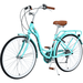 26 inch Women Cruiser Bikes with 7 Speed Beach Cruiser Bikes for Women Cyan